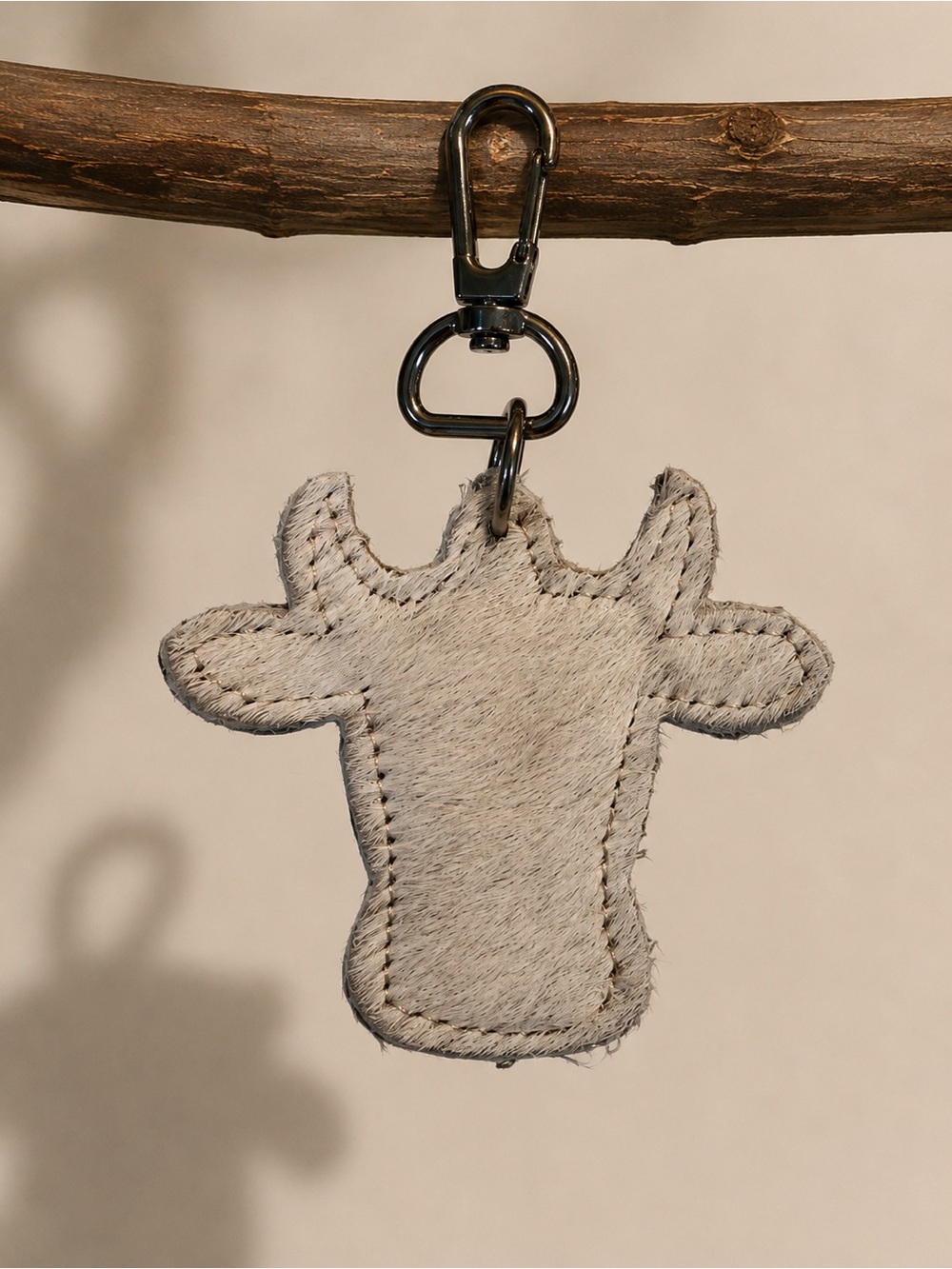 Kids Beige Giraffe Keychain Bag Charm